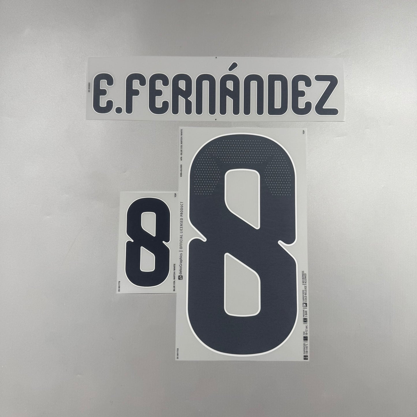 Official #8 E. Fernandez 2026 Argentina Home Name & Number set