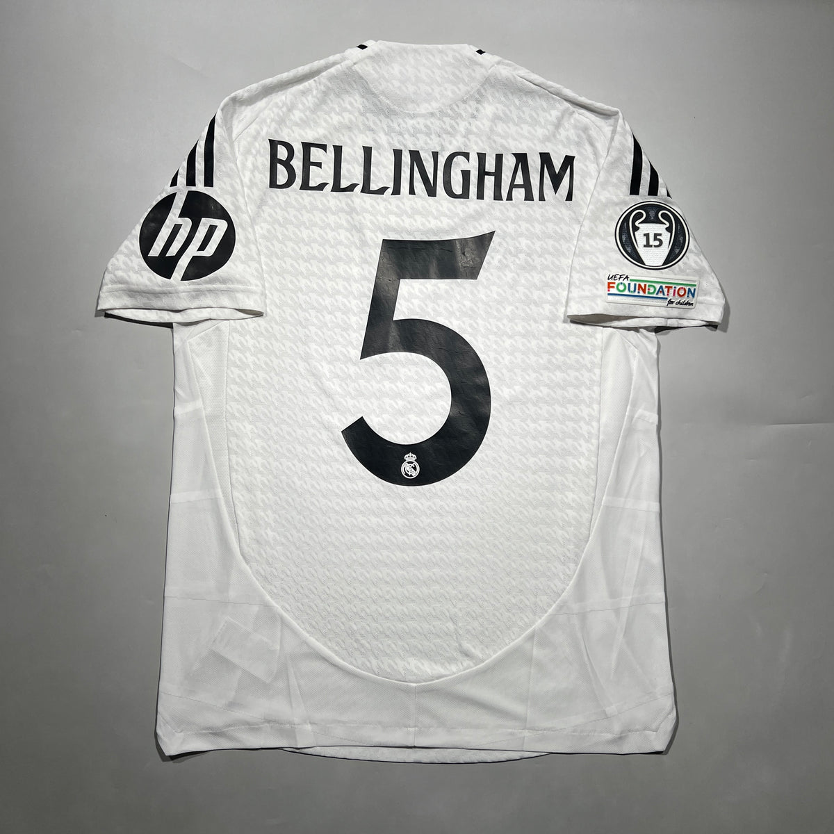 Official #5 Bellingham 24/25 Real Madrid Home Authentic Shirt UCL 
