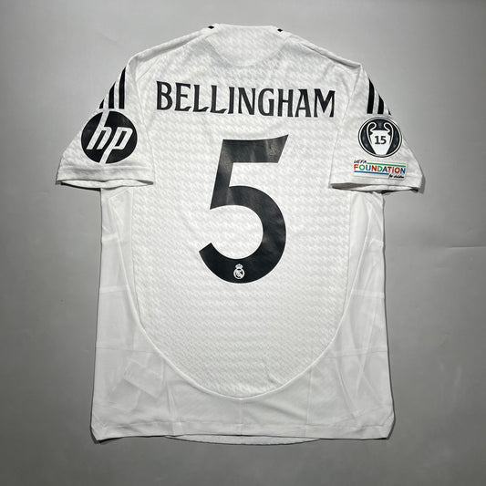 Official #5 Bellingham 24/25 Real Madrid Home Authentic Shirt UCL Size M (JP:XL)