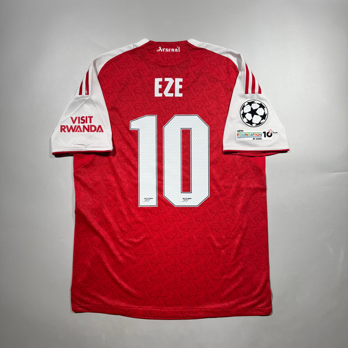 Official #10 Eze 25/26 Arsenal Home Authentic Shirt Champions 