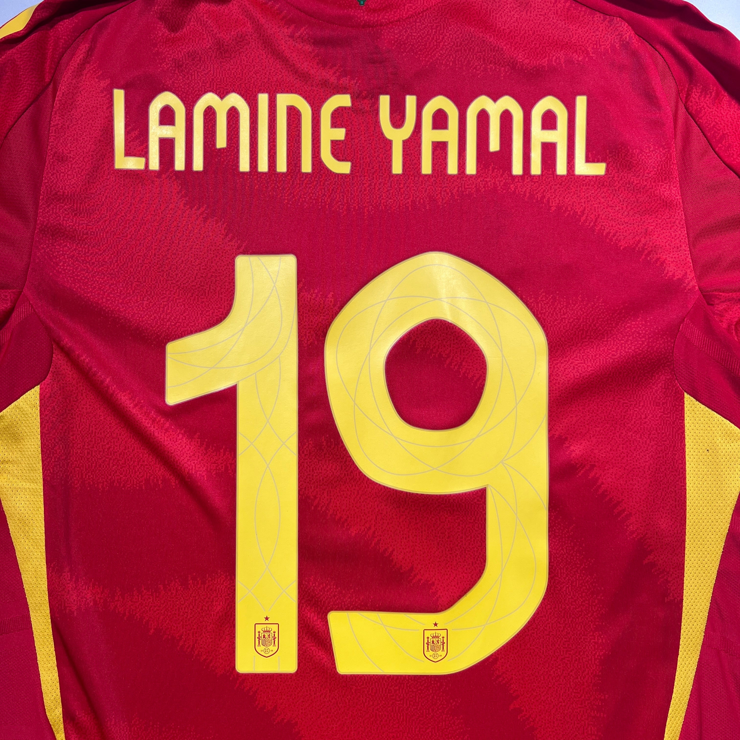Official #19 Lamine Yamal 2024 Spain Home Authentic Shirt Euro