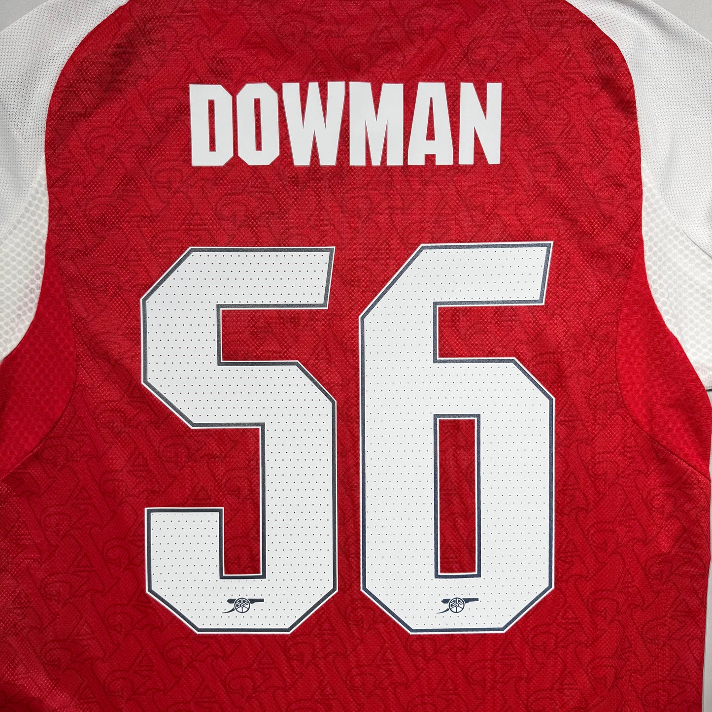 Official #56 Dowman 25/26 Arsenal Home Authentic Shirt EU Edition
