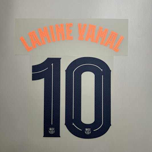 #10 Lamine Yamal 25/26 Barcelona 3rd Name & Number set Club Font