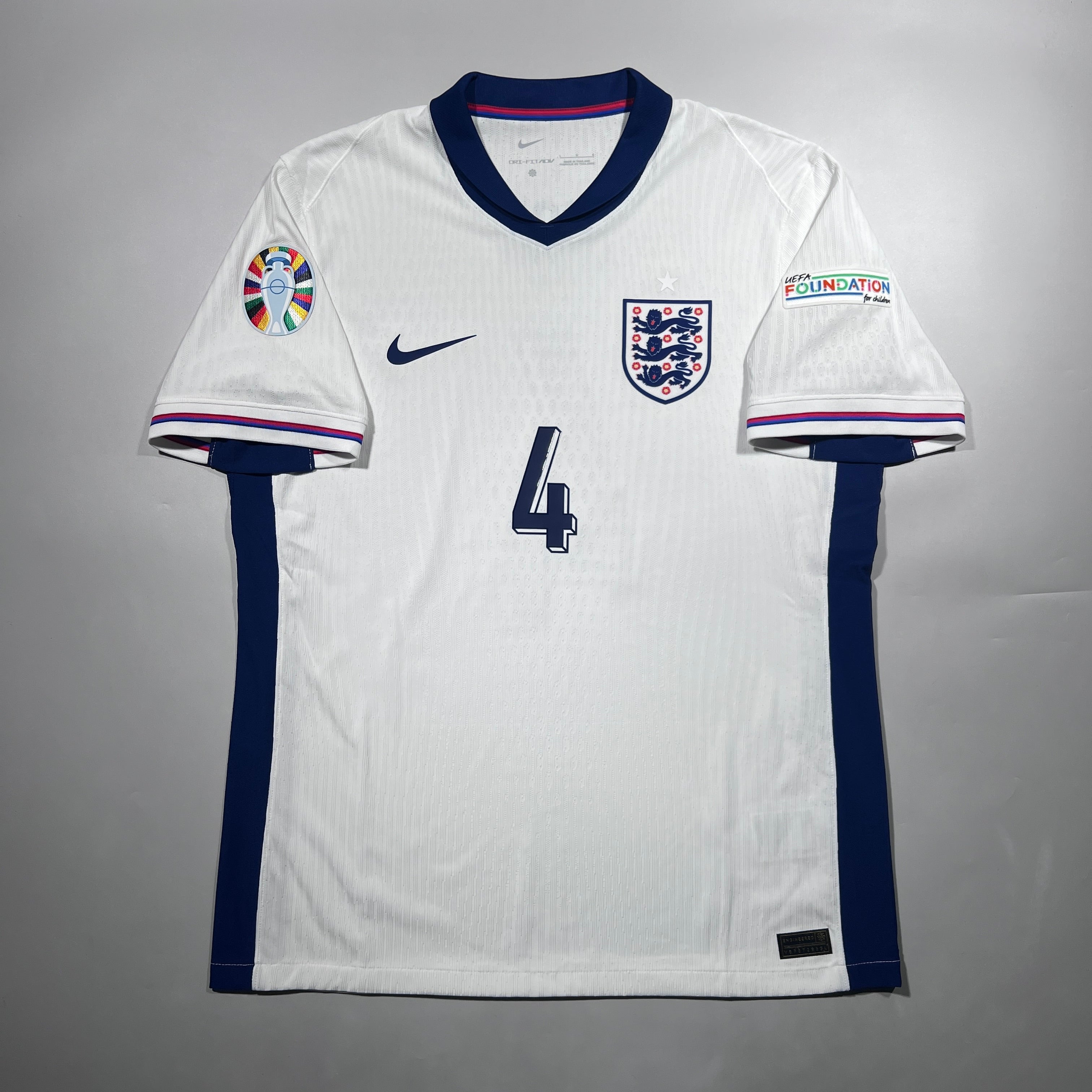 Official #4 Rice 2024 England Home Authentic Shirt Size L – Kit of
