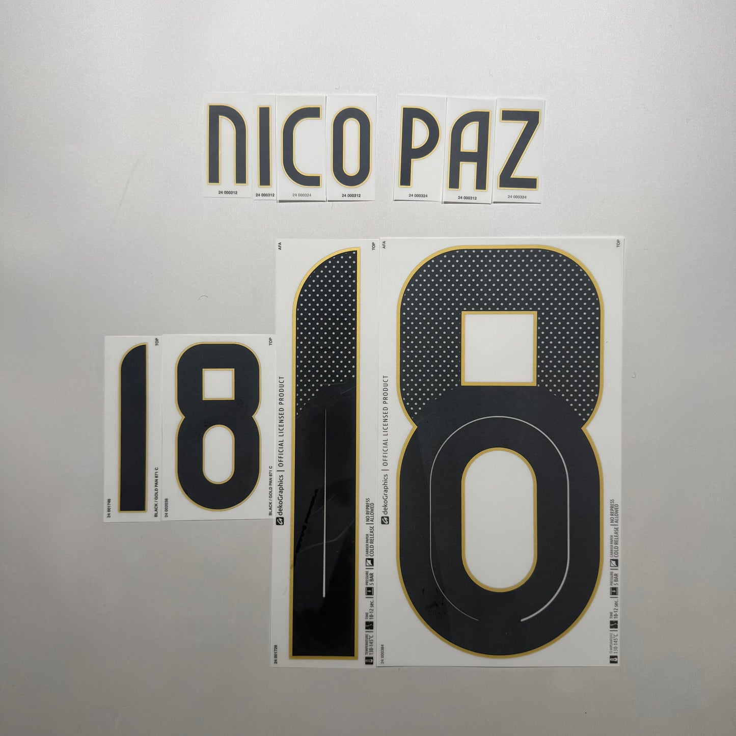#18 Nico Paz 2024 Argentina Home Name & Number set Official
