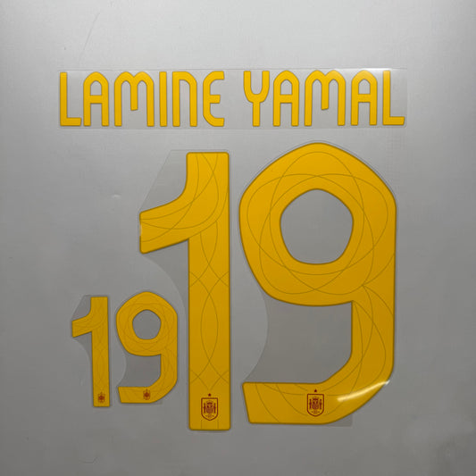#19 Lamine Yamal 2024 Spain Home Name & Number set Official