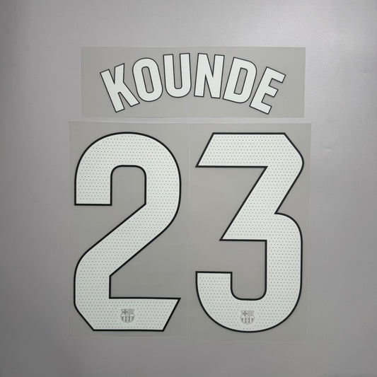 #23 Kounde 25/26 Barcelona 3rd Name & Number set La Liga Font