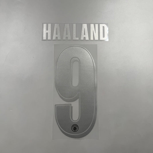 Official #9 Haaland 25/26 Manchester City Away Name and Number set Club Font