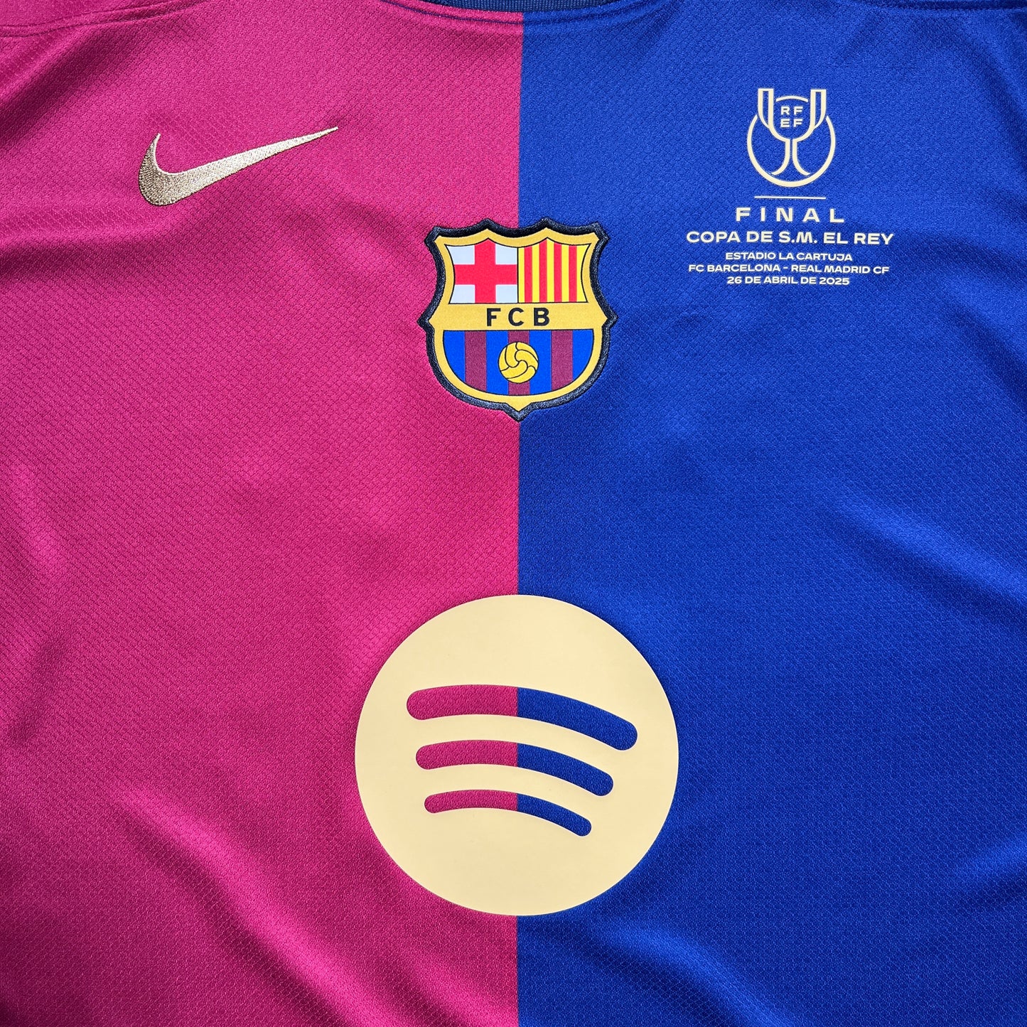 Official #11 Raphinha 24/25 FC Barcelona Home Stadium shirts Copa Del Rey Size L.