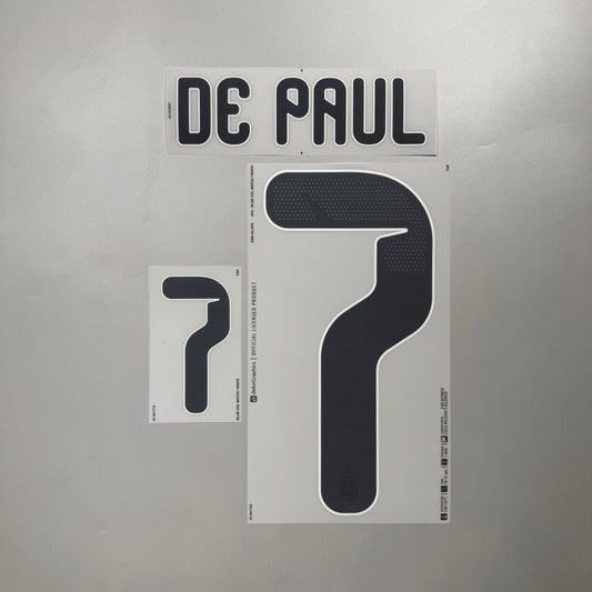 Official #7 De Paul 2026 Argentina Home Name & Number set