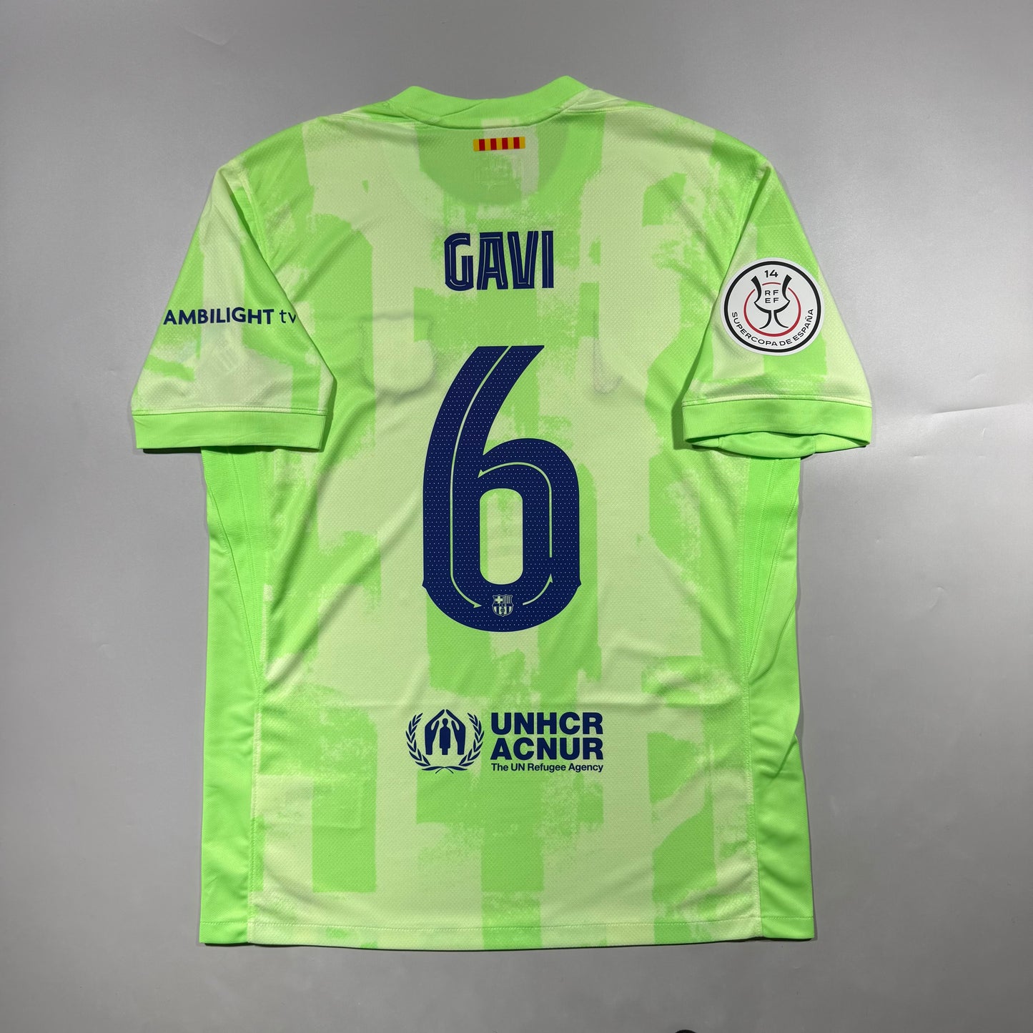 Official #6 Gavi 24/25 FC Barcelona 3rd Stadium Shirt Supercopa Size M