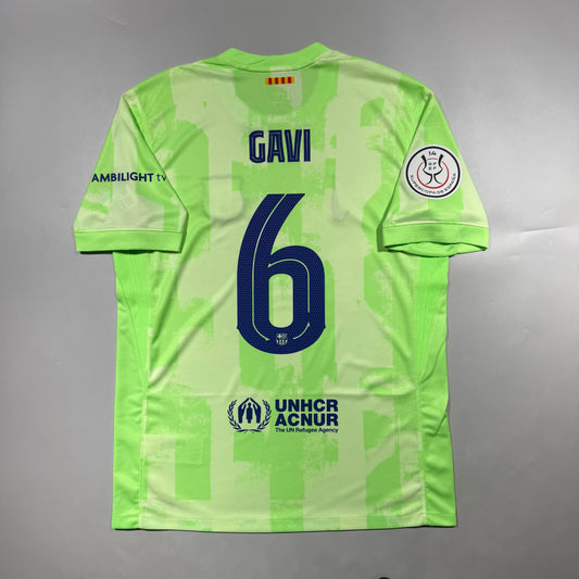 Official #6 Gavi 24/25 FC Barcelona 3rd Stadium Shirt Supercopa Size M