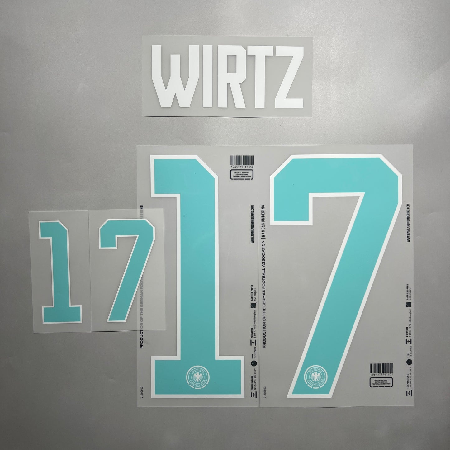 Official #17 Wirtz 2026 Germany Away Name & Number set