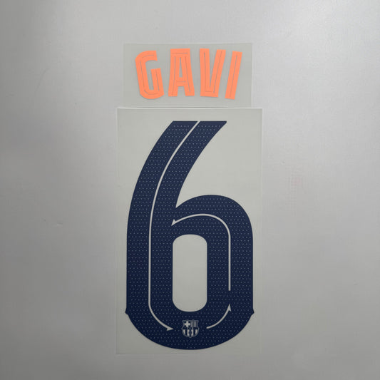 #6 Gavi 25/26 Barcelona 3rd Name & Number set Club Font