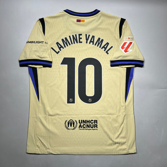 Official #10 Lamine Yamal 25/26 FC Barcelona Away Authentic Shirt La Liga Size L
