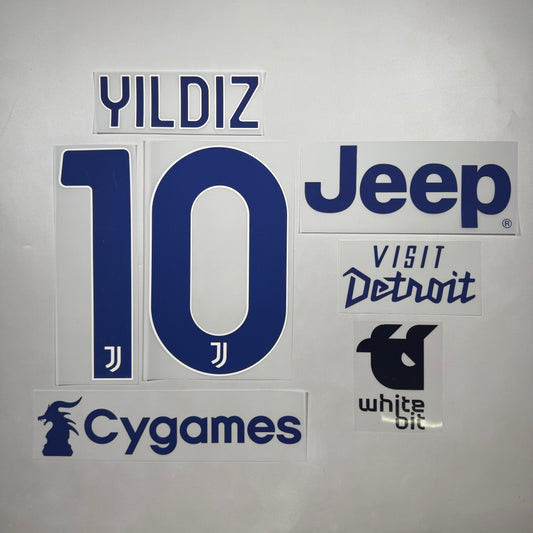 Official #10 Yildiz 25/26 Juventus Away Official Name & Number set Serie A Pack