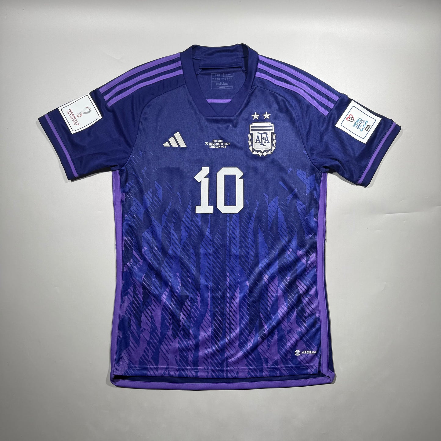 Official #10 Messi 2022 Argentina Away Stadium Shirt Qatar World Cup Argentina vs Poland