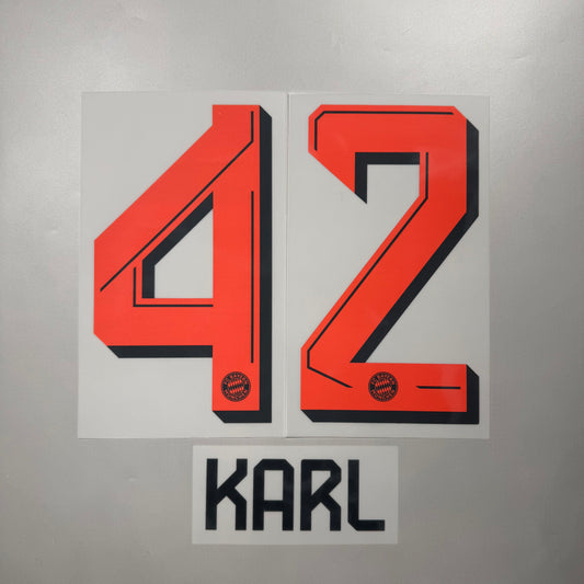 Official #42 Karl 25/26 FC Bayern Munchen Away Name & Number set