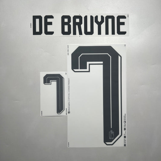Official #7 De Bruyne 2026 Belgium Away Name & Number set