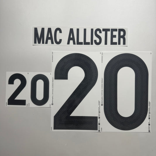 #20 Mac Allister 2024 Argentine 50th Anniversary Home Name & Number set Official