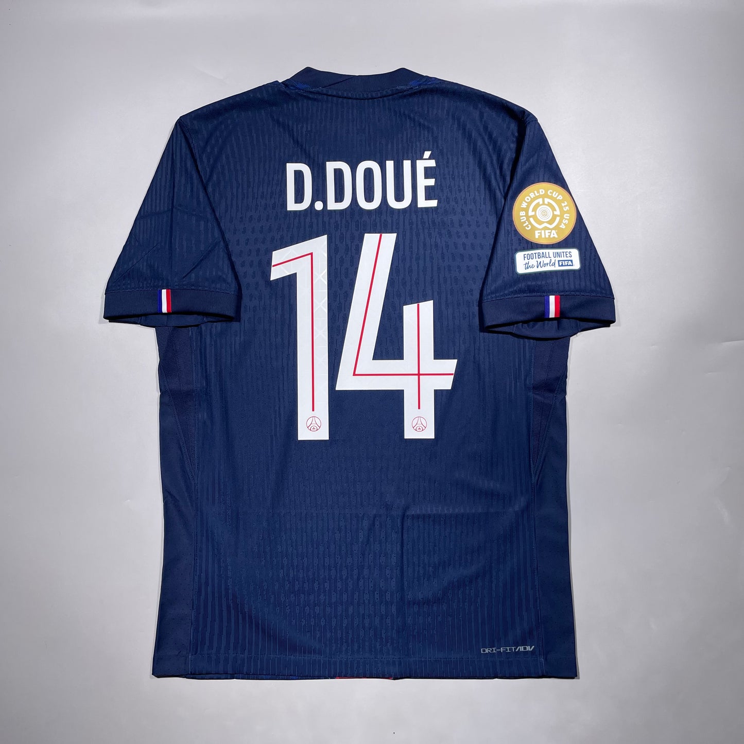 Official #14 D. Doue 25/26 Paris Saint-Germant(PSG) Home Authentic Shirt FIFA Club World Cup 25 USA Official Player Patch