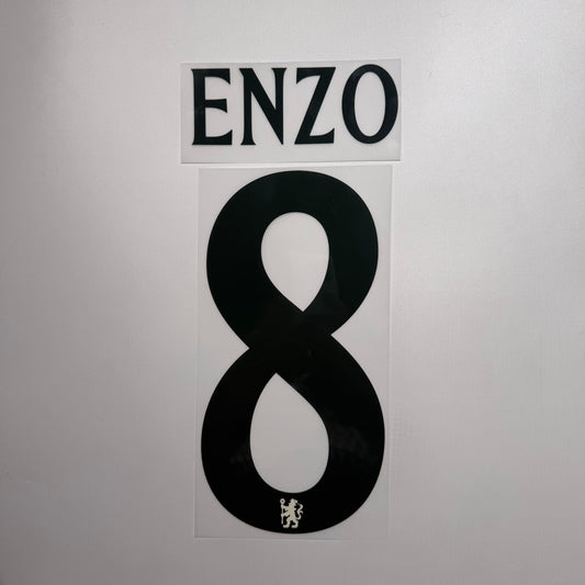 #8 Enzo 25/26 Chelsea Away Name & Number set Club Font