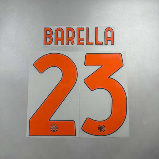 Official #23 Barella 25/26 Inter Milan 3rd Name and Number set