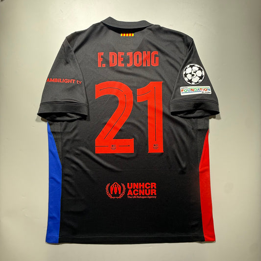 Official #21 F.De Jong 24/25 FC Barcelona Away Stadium Shirt UCL Size L Nike FN8792-010