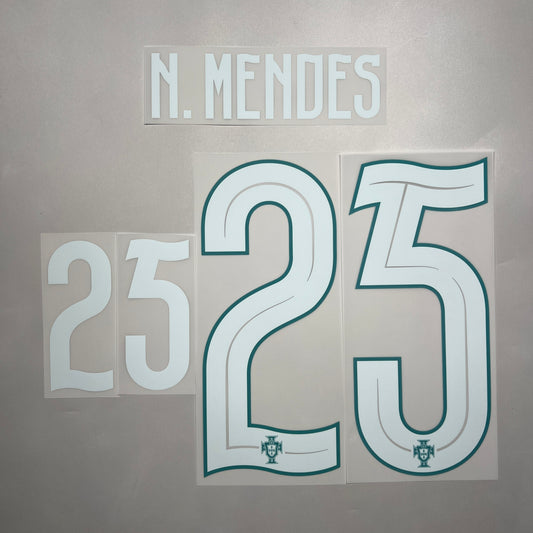 Official #25 N.Mendes 2026 Portugal Home Name & Number set