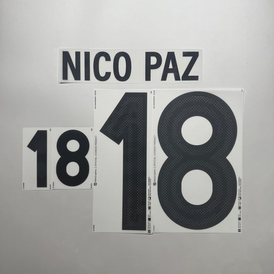 #18 Nico Paz 2024 Argentine 50th Anniversary Home Name & Number set Official