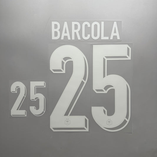#25 Barcola 2024 France Home Name & Number set Official