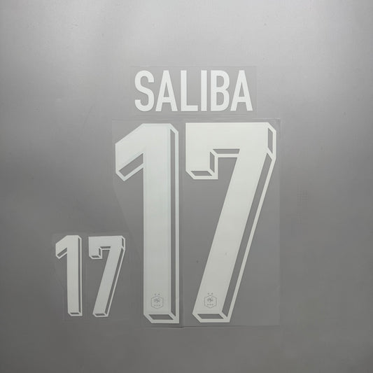 #17 Saliba 2024 France Home Name & Number set Official