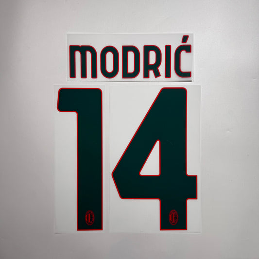 #14 Modric 25/26 AC Milan 3rd Name & Number set Club Font