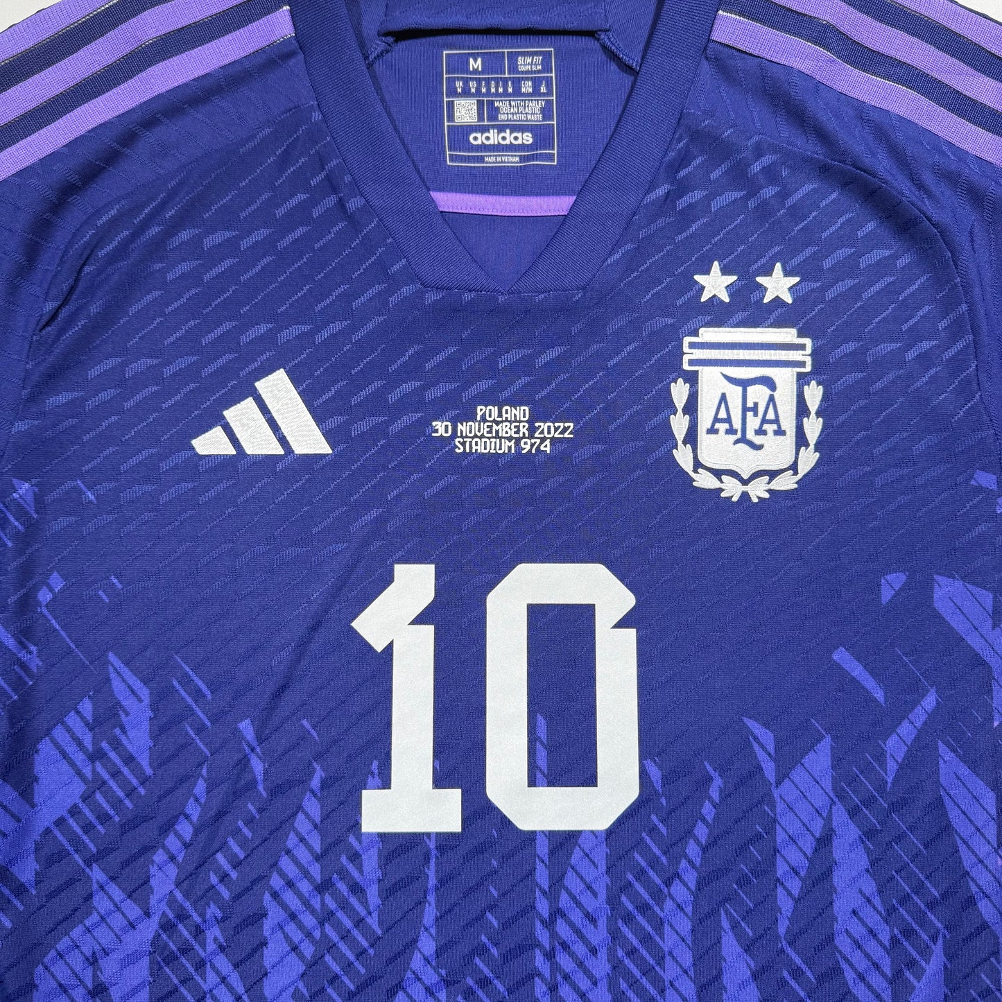 Official #10 Messi 2022 Argentina Away Authentic Shirt  Qatar World Cup Argentina vs Poland Size M=JP:XL