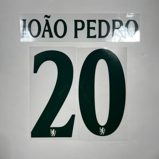 Official #20 Joao Pedro 25/26 Chelsea Away Club Name & Number set