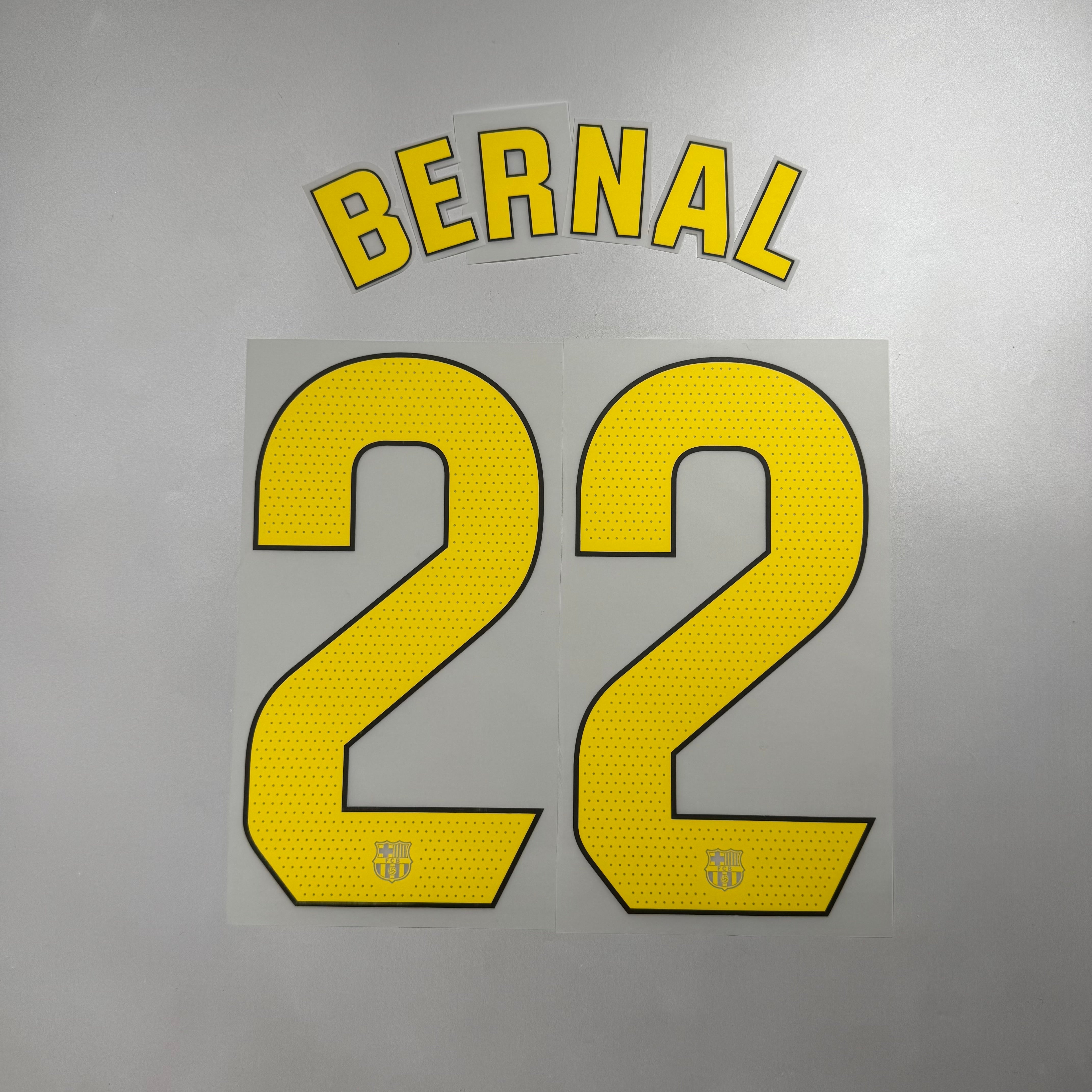 Official #22 Bernal 25/26 FC Barcelona Home Name and Number set La