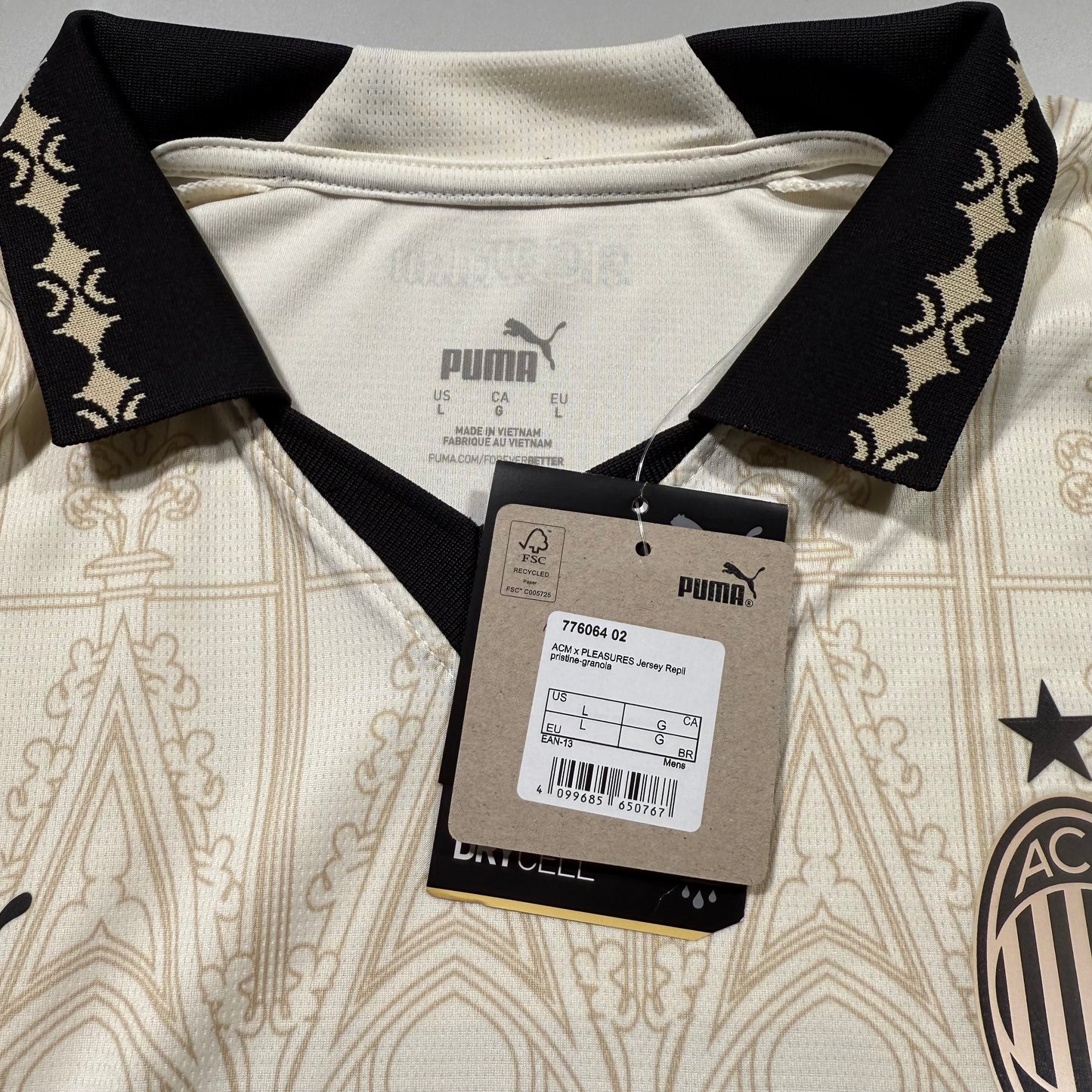 Official #7 Adli 23/24 AC Milan×Pleasures 4th Stadium Shirt Size L