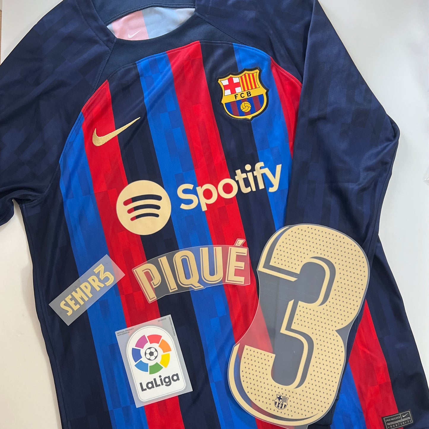 PIQUE 22-23 Barcelona Home Long sleeve Fan Issue Last Match