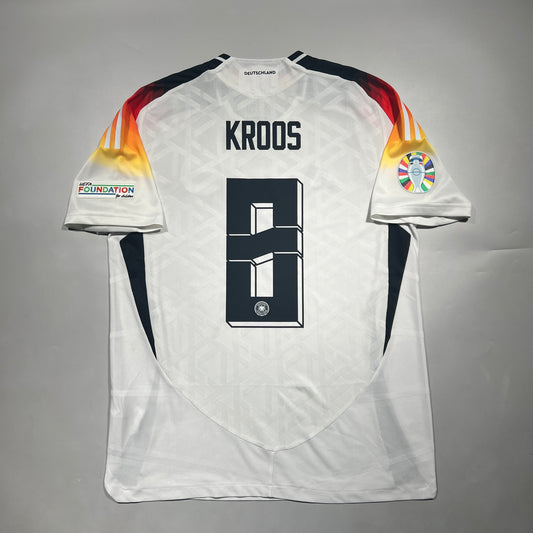 Official #8 Kroos 2024 Germany Home Authentic Shirt EU Edition Euro2024 Spain vs Germany Size L（JP:2XL）