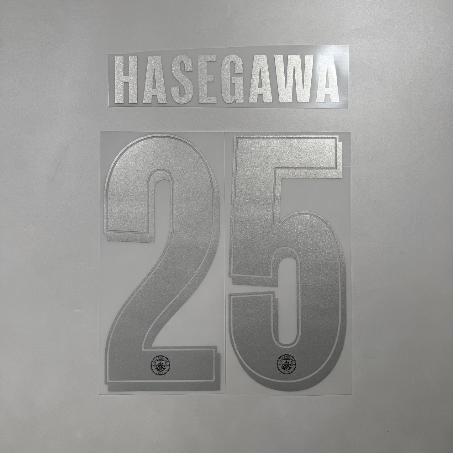 Official #25 Hasegawa 25/26 Manchester City Away Name and Number set Club Font