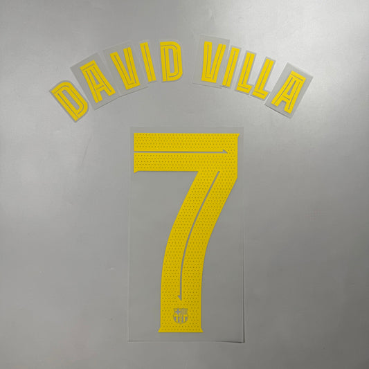 Official #7 David Villa  25/26 FC Barcelona Home Name and Number set Club Font