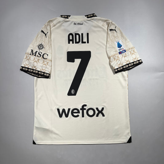 Official #7 Adli 23/24 AC Milan×Pleasures 4th Stadium Shirt Size L