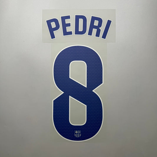 Official #8 Pedri 24/26 FC Barcelona Away Name and Number set