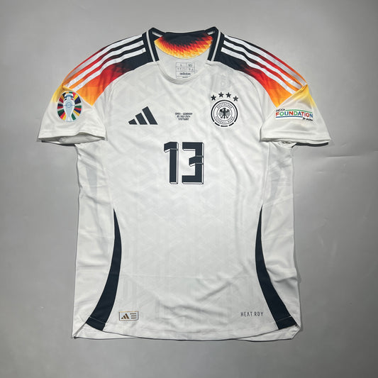 Official #13 Muller 2024 Germany Home Authentic Shirt EU Edition Euro2024 Spain vs Germany Size L（JP:2XL）