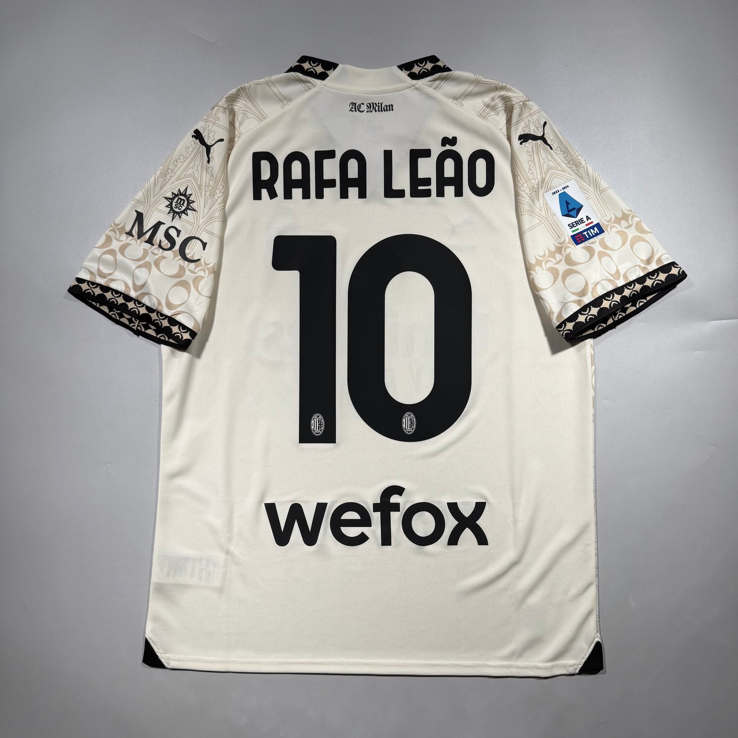 Official #10 Rafa Leao 23/24 AC Milan×Pleasures 4th Stadium Shirt Size L
