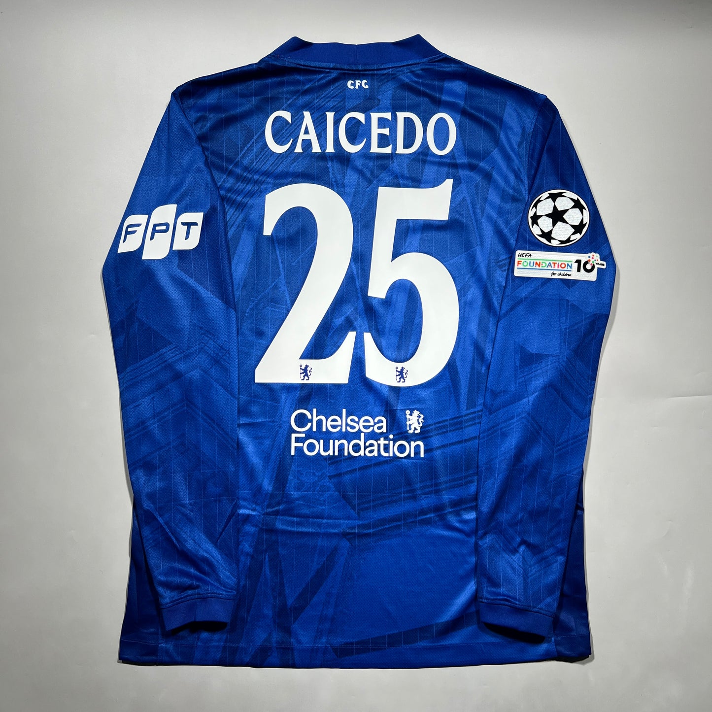 Official #25 Caicedo 25/26 Chelsea Home Stadium Shirt Long Sleeve Size L