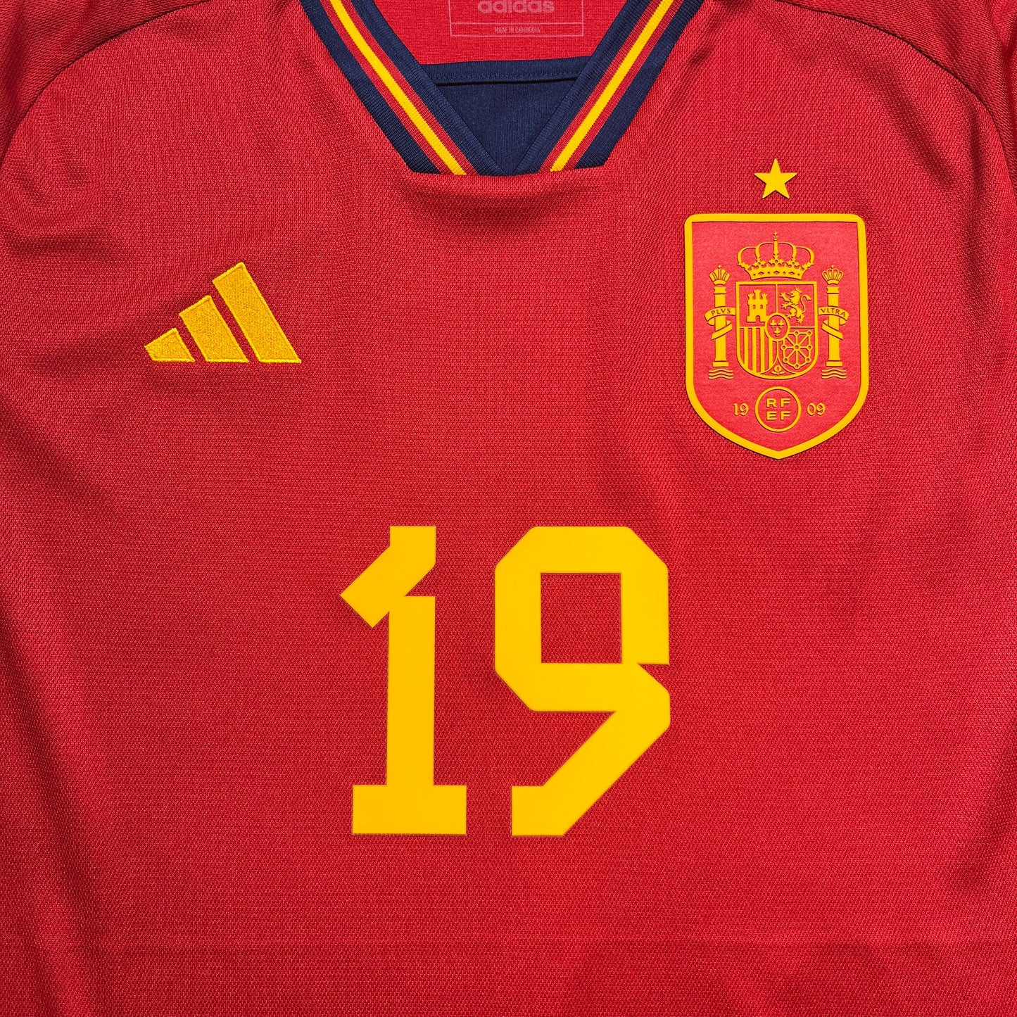 Official #19 Lamine Yamal 2022 Spain Home Stadium Shirt UEFA Euro 2024 European Qualifier Size M(JP:XL)