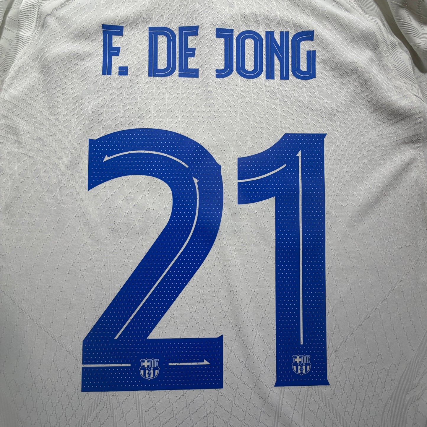 Official #21 F. De Jong 23/24 Barcelona Away Authentic Shirt Supercopa Semi-Final Nike DX2614-101