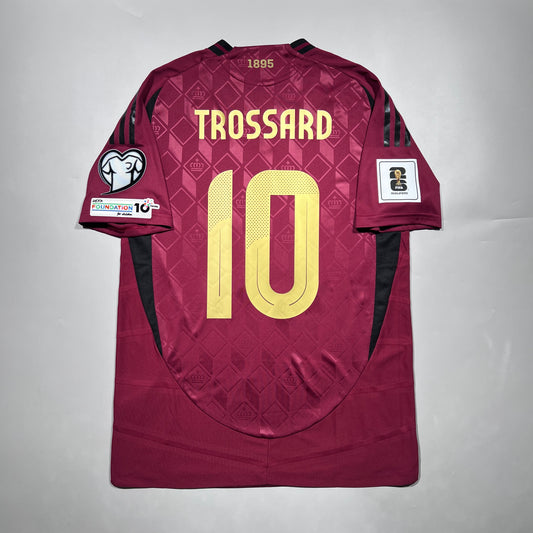 Official #10 Trossard 2024 Belgium Home Authentic Shirt FIFA World Cup 2026 European Qualifiers Patch Size M (JP:XL)