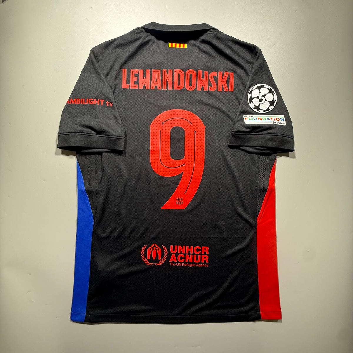 [Pre-Order] Official #9 Lewandowski 24/25 FC Barcelona Away Stadium Shirt UCL Nike FN8792-010